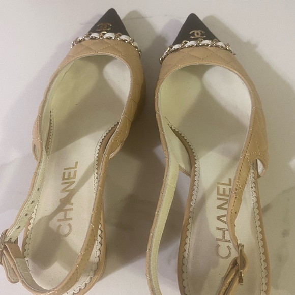Chanel two tone slingback pumps heels size 7 - Picture 11 of 11